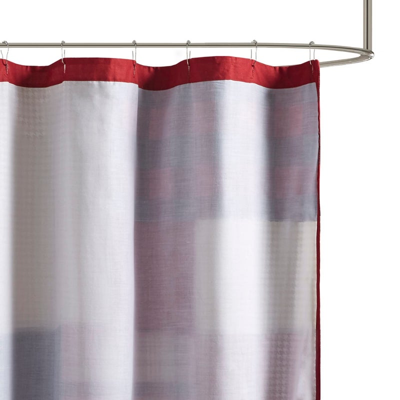 Woolrich John Rich & Bros. Woolrich Sunset Cotton Shower Curtain, Plaid Lodge/Cabin Shower Curtains for Bathroom, 72 X 72, Red - Image 3